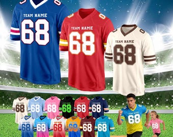Custom Football Jersey Personalized Practice Football Shirt Customize Stitched Your Name Number Logo Sports Uniform for Adult Football Fan