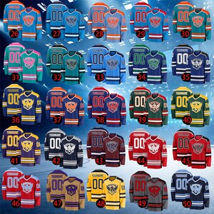 Camiseta de hockey personalizada, camiseta de hockey personalizada, cosida, impresa, con nombre, número y logotipo, camiseta deportiva de práctica de manga larga para hombres, mujeres y niños imagen 3