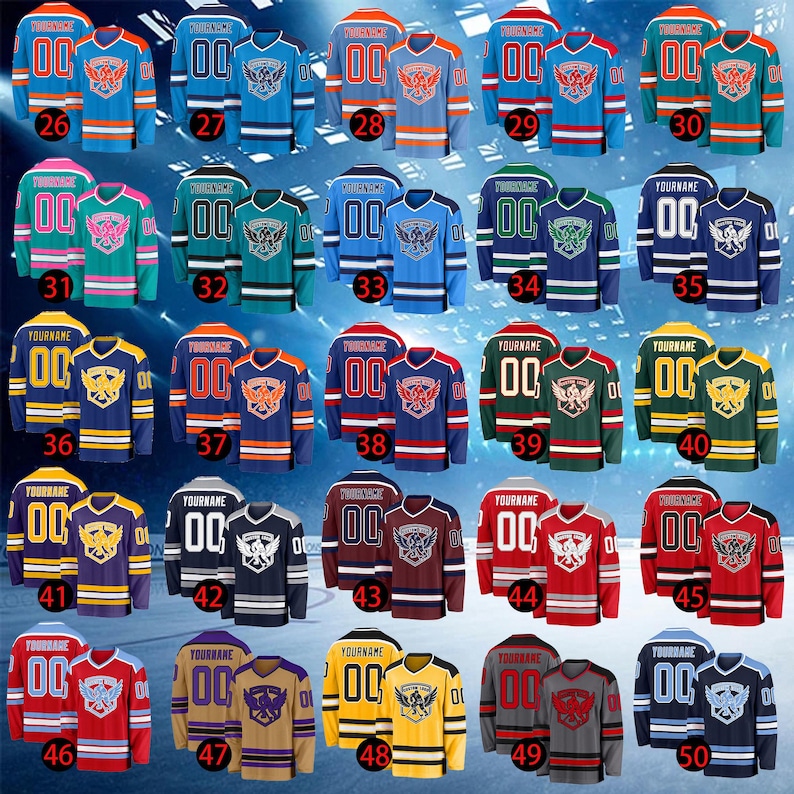 Camiseta de hockey personalizada, camiseta de hockey personalizada, cosida, impresa, con nombre, número y logotipo, camiseta deportiva de práctica de manga larga para hombres, mujeres y niños imagen 3