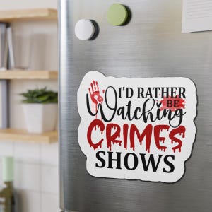 Die-Cut Crime Show Enthusiast Magnets - Quirky Home Decor, TV Show Gifts, Halloween Decor, Refrigerator Magnet, Unique Present