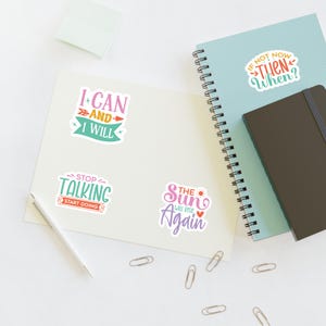 Motivierende Aufkleber Blätter für Ziele, Positive Affirmationen, Planer Decor, Geschenke für Studenten, Inspirierende Zitate, Kindle, Laptop