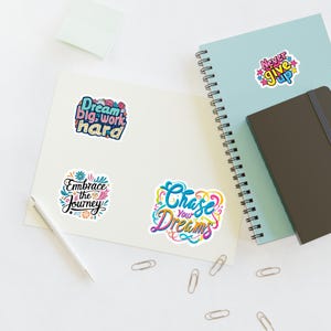Fogli di adesivi motivazionali, adesivi "Sogna in grande", citazioni positive, forniture per bacheche dei sogni, regalo per studenti, Kindle, laptop