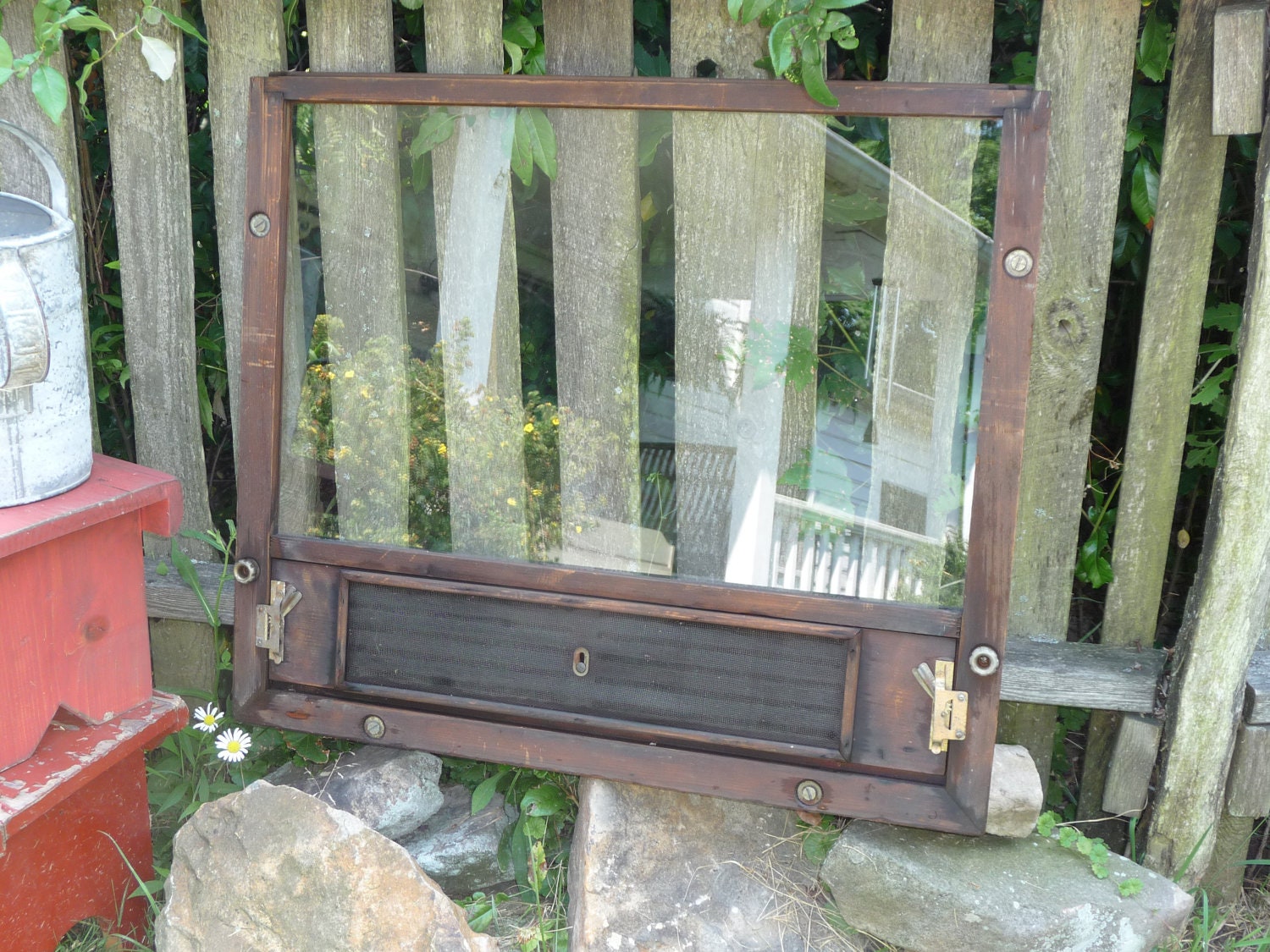 Vintage storm window with adjustable air vents Etsy