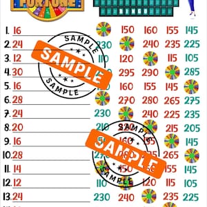 300 Wta Bingo board