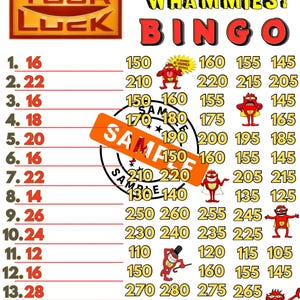 300 wta bingo boards