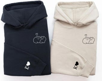 Embroidered Sweatshirt Custom Kissing Frog, Matching Frog Hoodies for Couples, Anniversary Gifts For Couples, Gifts for Him, Gifts for Her