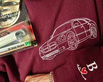Custom Embroidery Car Sweatshirt, Dad Gift, Custom hoodie, Personalized Birthday Gift For Daddy, Father Day, Car Lover Gift, Gift for him