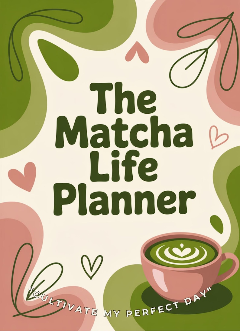 Aesthetic Digital Planner, Digital Planner for Matcha Lovers, Green Tea ...