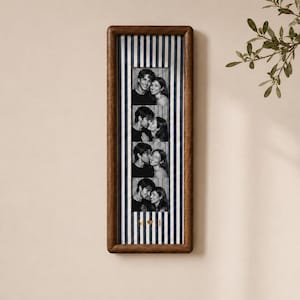 Cornice portafoto a strisce per coppie, cornice personalizzata per cabina fotografica, cornice in tessuto a righe, regalo di anniversario per coppie, ricordo di matrimonio, decorazione per la casa