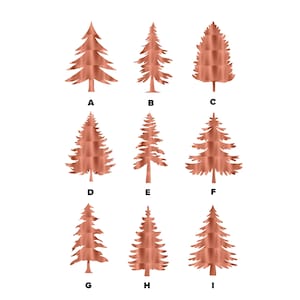 Copper Foil Fir Christmas Tree Overlays for Stained Glass, Glass Fusing, Resin Art