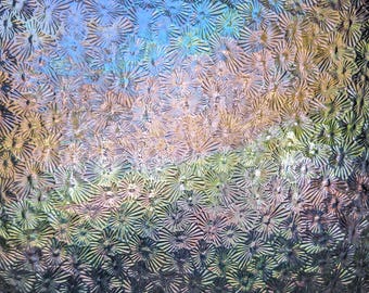 Wissmach Iridized Clear Florentine Stained Glass Sheet, 10.5x10.5"