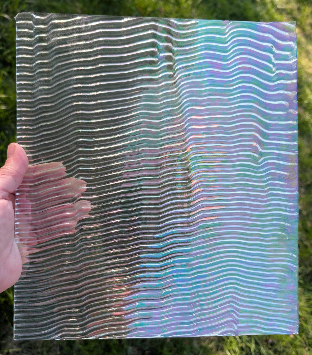 Spectrum Ripple Glass Original Spectrum Iridescent Ripple Textured Stained Glass Sheet, 100 ...
