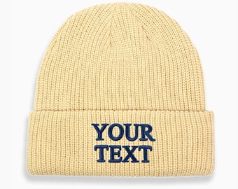 Custom Text Beanie,Personalized Logo Embroidered Beanie,Winter Hat,Custom Beanie Hat,Classic Adults Beanies,Christmas gifts,Cuffed Knit Hat