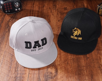 Custom Text Embroidered,Personalized Dad Hats,Your Logo or Design, Flat Bill Hat, Baseball Cap,Snapback Hat,Sorority hat,Custom Hats for Men