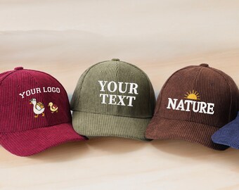 Gorros de pana personalizados. Gorros de invierno cálidos con texto o logotipo bordado. Gorro de hermandad. Gorra de béisbol de pana. Gorro personalizado. Regalo ideal para él o ella.