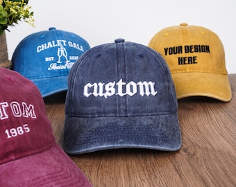Custom Embroidered 3D Text Hat,Logo Hat,Personalized Baseball Hat, Birthday Party Favors, Bachelorette,Dad Hats,Gift For Her/Him,Custom Hat