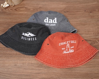 Personalized Text/Logo Embroidery Hats,Custom Bucket Hat,Bachelorette Party Favors,Personalized Girls Hat for Her,Dad Hat,Vintage Bucket Hat