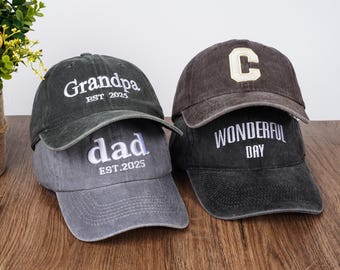 Cappello con testo ricamato personalizzato, berretto con logo personalizzato, cappello da papà, regali per addio al celibato, addio al nubilato, cappello da baseball vintage, regalo per lei, cappello da sposa