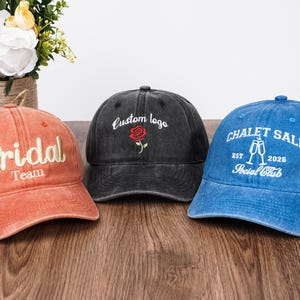 Custom Embroidered Hat,Personalized text/logo Cap,Team Bridal Dad Hat, Bachelor Party Gifts,Bachelorette,Vintage Baseball Hat,Gift For Her