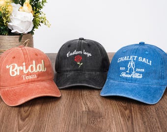 Cappello ricamato personalizzato, berretto con testo/logo personalizzato, cappello da papà per sposi, regali per addio al celibato, addio al nubilato, cappello da baseball vintage, regalo per lei