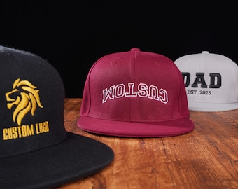 Custom Snapback Hat, Text/Logo Embroidery Hat, Customized Flat Bill, Premium Snapback,Bachelorette Party Gift,Dad Hat,Custom Baseball Cap