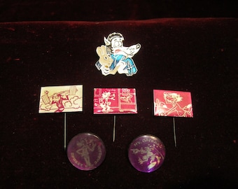 Very old set of 6 cartoon " No Pogodi " Wolf bunny made in USSR (CCCP)
