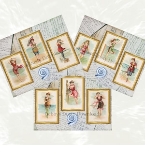 Victorian Bathing Beauties Printable | Vintage Ephemera Pages Set 2 | Junk Journal Digital Collage | Instant Download