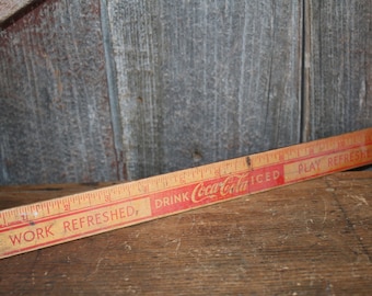 Vintage Coca Cola ruler wood wooden advertising