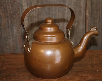 Vintage Small 1950s Copper Teapot by OPA 1L Made in Finland Kettle 