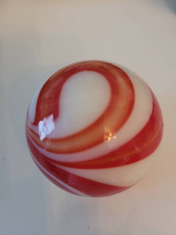 Vintage Glass Gear Shift Knob Swirl Red White Etsy