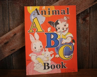 ABC animal vintage book childrens large size EXCELLENT condition 1930's Milo Winter  Merrill