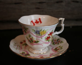 Royal Albert cup and saucer Canada provinces England bone china