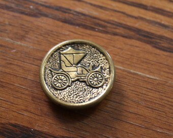 Vintage brass button antique car automobile Model Ford metal auto transportation