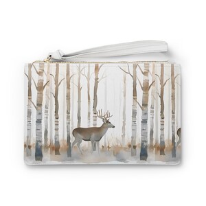 Reh Wald Vegan Leder Armband Frauen Geschenk Stadion Approved Clutch Geldbörse Natur Liebhaber Geschenk