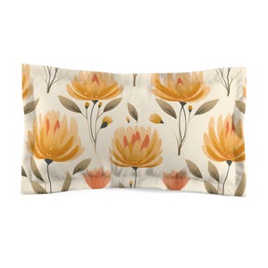 Golden Yellow Flowers | Microfiber Pillow Sham | Bedroom Pillow Cover | Home Decor Gift | Modern  |
