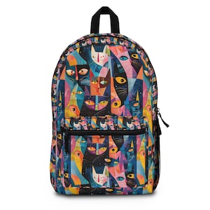 Cool chat amateur d'art abstrait sac à dos léger et durable hommes cadeau femmes imperméable randonnée adolescent voyage étudiant sac de nuit