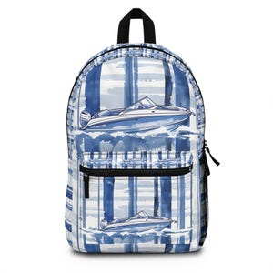 Sac à dos léger avec impression d'art nautique pour homme cadeau sac à dos imprimé hors-bord sac de voyage étanche femme cadeau