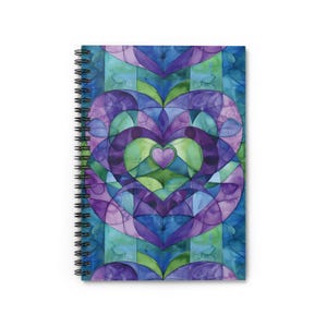 Quaderno a spirale con righe, regalo per uomo e donna, quaderno con cuori, regalo per scrittori creativi adolescenti