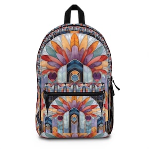 Sac à dos imprimé de style art déco unisexe léger sac à dos imperméable homme cadeau femme durable sac de voyage de tous les jours