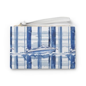 Nautische Vibe Vegan Leder Armband Frauen Geschenk Motorboot Print Geldbörse Boatlover Brieftasche Stadion Größe Abendtasche