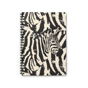 Quaderno a spirale con motivo astratto zebrato, divertente regalo per adolescenti, diario a righe per gli amanti delle zebre, quaderno da viaggio per il ritorno a scuola, taccuino per scrittori creativi