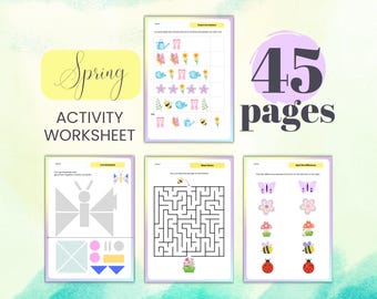 Spring Activity Book | Preschool Kindergarten Learning (PDF Pattern)