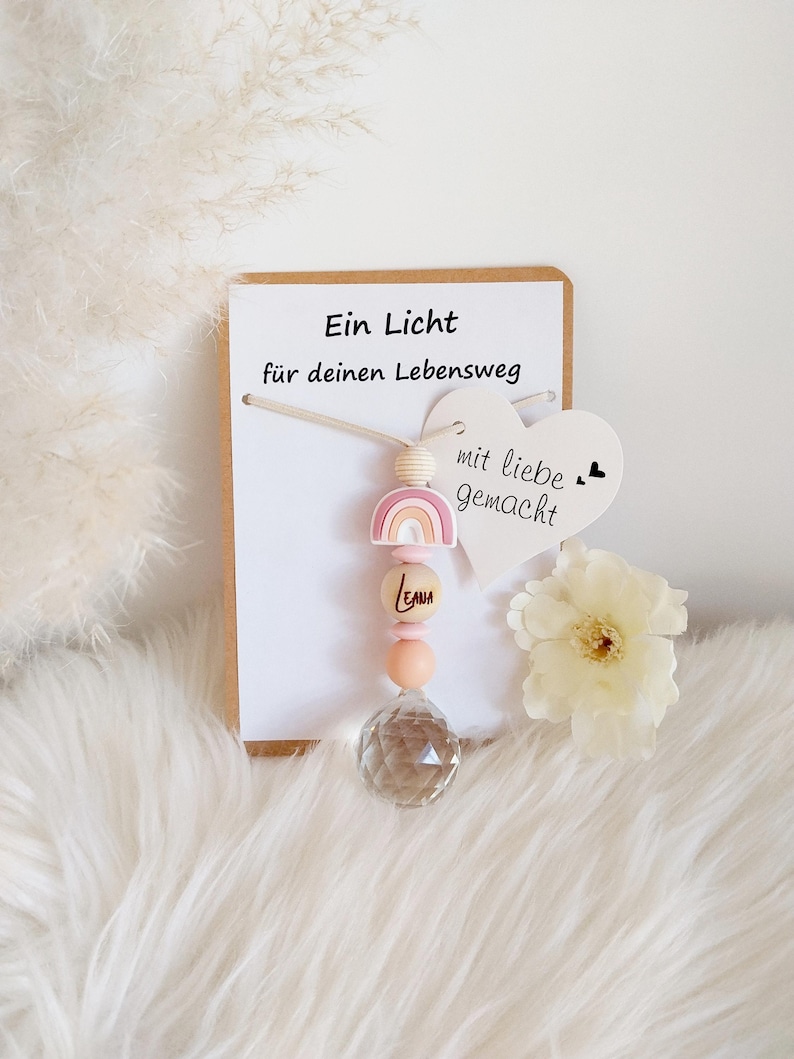 Sonnenfänger als Geschenk zur Geburt, Taufe oder Babyparty. Personalisiertes Geschenk zur Geburt, Geschenk Neugeborenes, personliertes Geschenk Taufe, Geschek Taufpatin