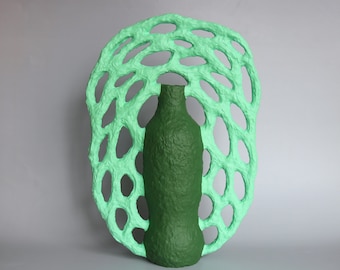 Paper Sculptural Vase / Paper Pulp Vessel / Sustainable Art / Sculptural Mixed-Media Vase made from Paper and Plastic Waste / Handmade Vase