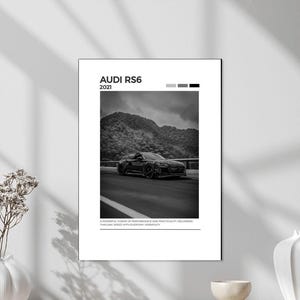 Audi RS6 Wall Art Print – Modern Supercar Poster, Sport Sedan Decor, Gift for Car Enthusiasts, Digital Poster