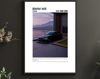 Poster BMW M5: Luxusauto Wandkunst, M Power Print