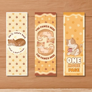 Cute Cat Bookmarks - Pack of 3 | For bookworms