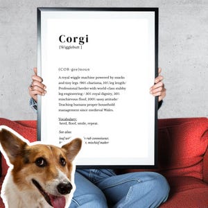 Typography Pet Portrait Poster, Breed Dictionary Wall Art, Minimalist Design, Dog Lover Gift, Animal Lover Decor, Funny Pet Poster,