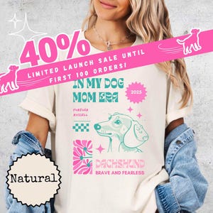 Sausage Dog Mom T-shirt, custom name tee, boho floral graphic style t-shirt for women, doxie lover t-shirt , dog person gift