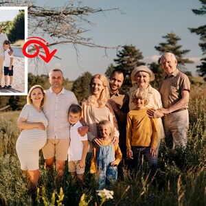 photo merge or add people to photo, Add Deceased Loved One To Picture, Love one portrait , deceased love in photo , family photo collage